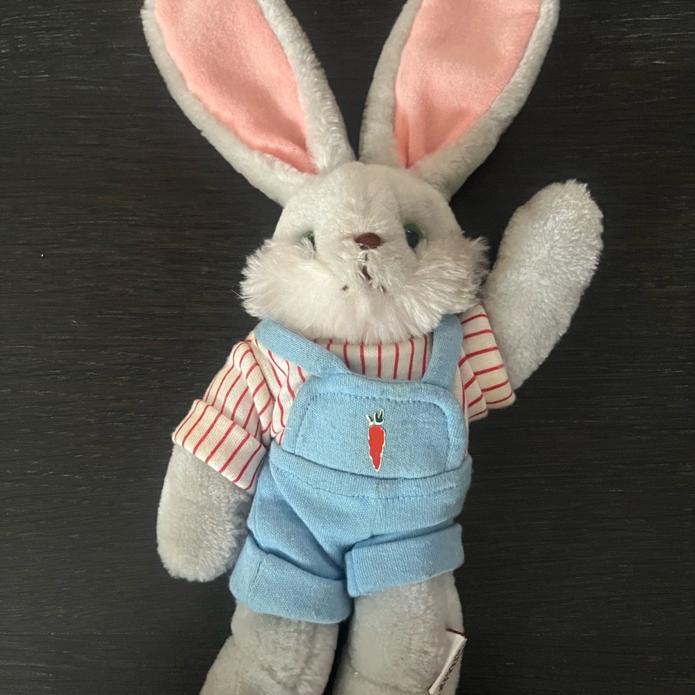 Gund Plush Bunny with Blue Overalls Dennis Kyte